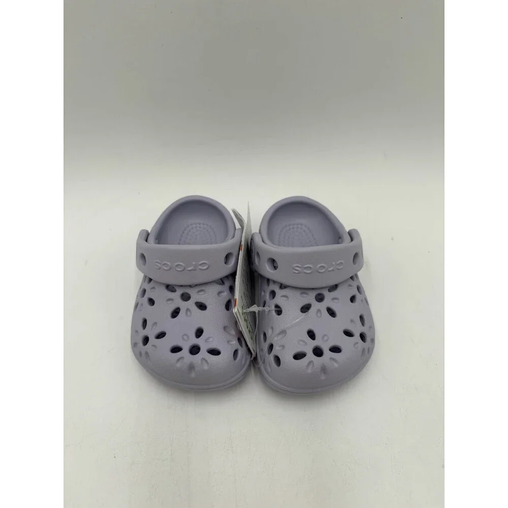 Crocs CLASSIC FLORAL CUT OUT PURPLE MOON Kids' NEW Clog Purple US Size C4